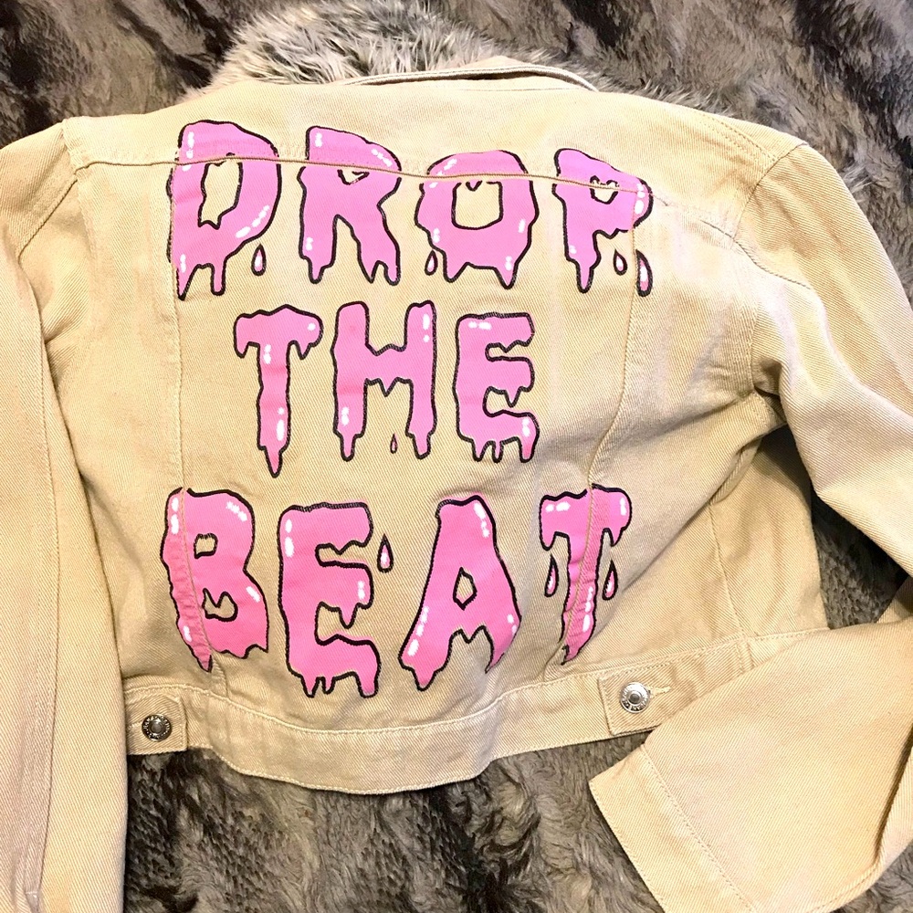 Tan Denim Jacket with Silver Buttons
